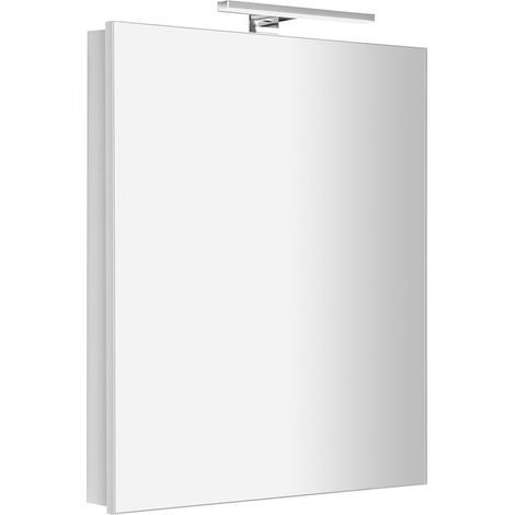 Sapho Greta - Armoire miroir avec éclairage LED 60x70x14 cm, 1 portes, charnières à droite, blanc mat GR060-0031 (1/4)
