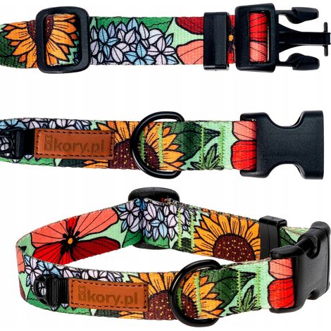 Collier ajustable pour grand chien, golden retriever, L/XL 30 mm, Ukory FLOWER (1/5)