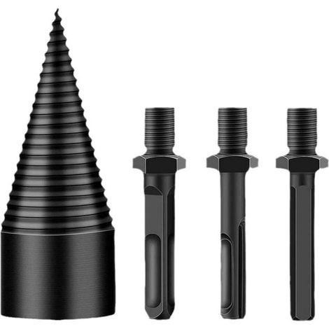 Broca de madera cónica divisora de 38 mm de acero al carbono antideslizante para leña seca, separador eléctrico para estufa. (1/5)