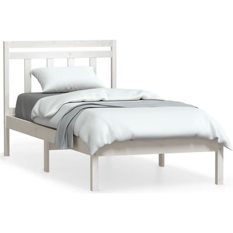 Lit Blanc Bois de pin massif 100x200 4 (1/5)