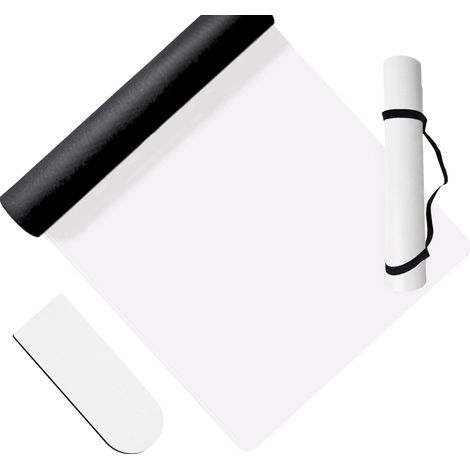 Tappetino yoga Relaxdays, 5 mm, 68 x 183 cm, con cinghia, antiscivolo, PU, per yoga, pilates e fitness, bianco