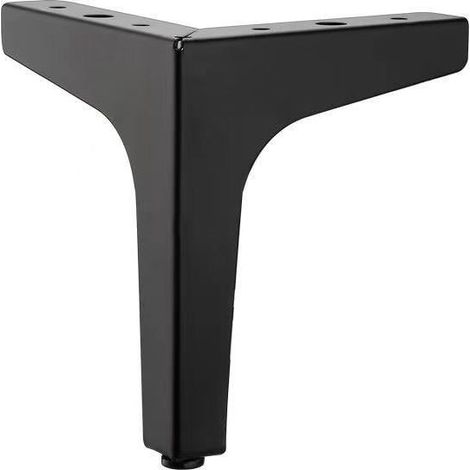 Lot de 4 Pieds de Canapé Metal 15 cm, Pieds de Table Basse Métal Charge Jusqu'à 600 KG Pied de Meuble Noir, Support de Table en Fer Forge/Sofa, Pied pour Meuble TV, Placard (1/4)