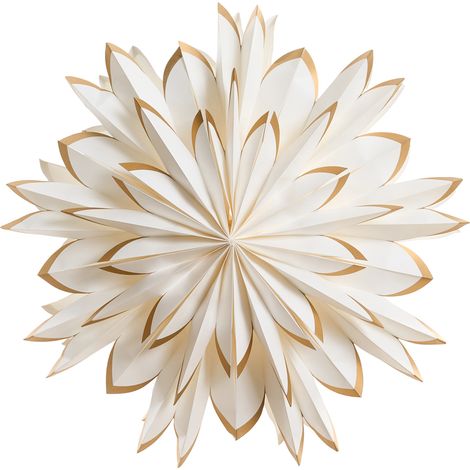 Lámpara colgante de papel Iluminación decorativa navideña estrella copo de nieve blanco crema Svedan (1/5)