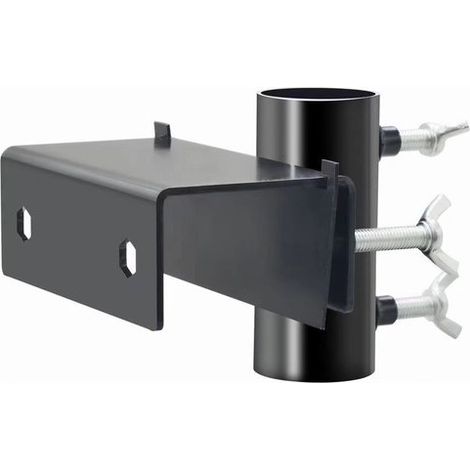 Supporto universale per ombrellone da esterno, clip per ringhiera di balcone, giardino, prato, in metallo nero. (1/5)