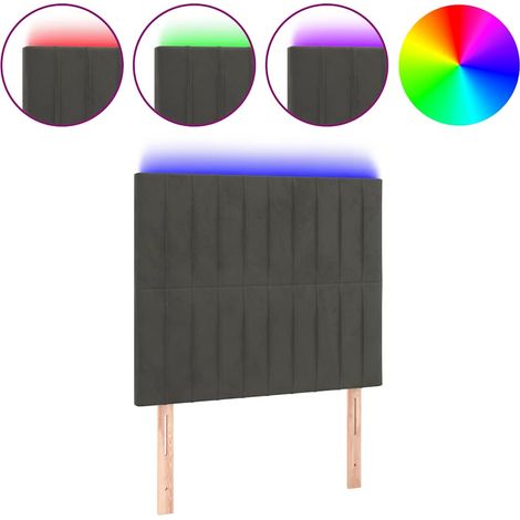 Maison Exclusive - Cabecero con luces LED terciopelo gris oscuro (1/5)