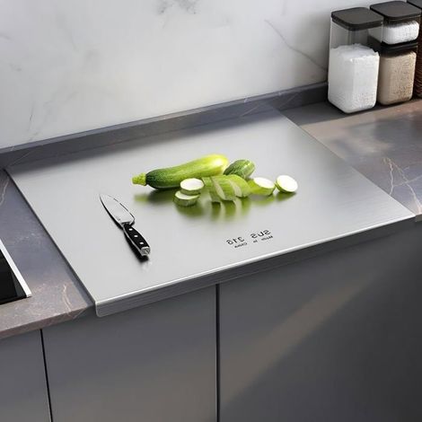 Planche découper inox 316 double face – Qualité alimentaire, métal – Hygiénique, durable (1/5)