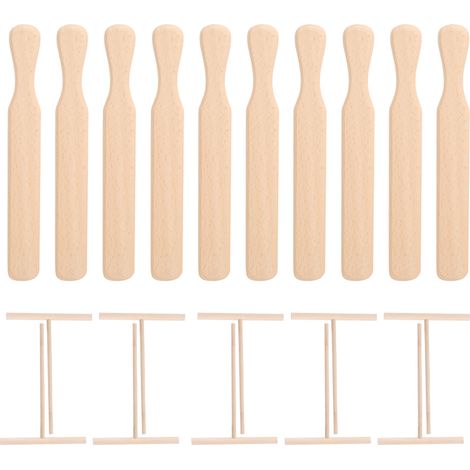 Râteau en bois portable, étaloir à pâte rond pour crêpes et pancakes, ustensile de cuisine, kit de bricolage (1/5)