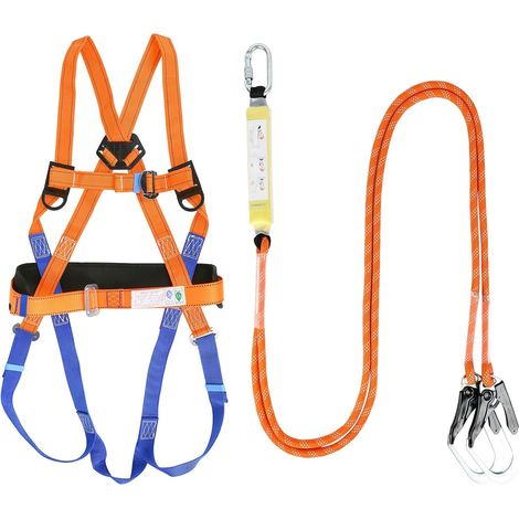 Harnais de sécurité anti-chute - 5 points - Avec corde de sécurité - Tampon pour l'extérieur, l'escalade des arbres, l'alpinisme, les services de secours (1/5)
