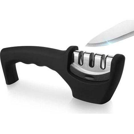 Afilador de cuchillos manual profesional, herramienta para afilar cuchillos con mango ergonómico y base antideslizante (1/5)