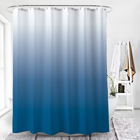 JSSEVN - (Blue) Waterproof Polyester Shower Curtain, Anti-mold, Shower Curtain 180×180 cm (1/5)