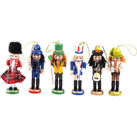 6 Figurines Miniatures Vintage en Bois pour Maison de Poupée - Casse-Noisette Artisanal (1/4)