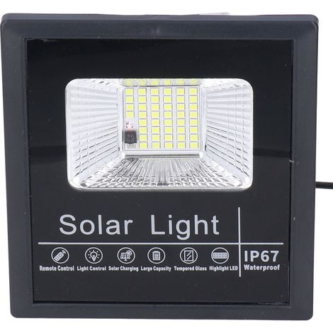 30W Solar-Außenstraßenleuchte, polykristallines Panel der Güteklasse A, IP67 wasserdicht, Wandstrahler für Garten, Einfahrt, Terrasse, mit Fernbedienung (ohne Batterie) und integriertem Akku. (1/5)