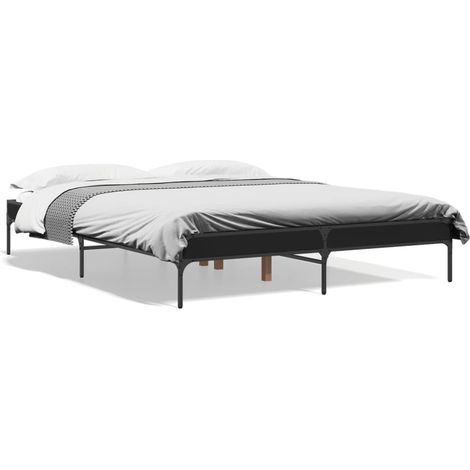Maison Exclusive - Bettgestell Schwarz 140x200 cm Holzwerkstoff u (1/5)