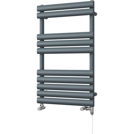 Omeara - Anthracite Dual Fuel Towel Rail H825mm x W500mm Standard (1/3)
