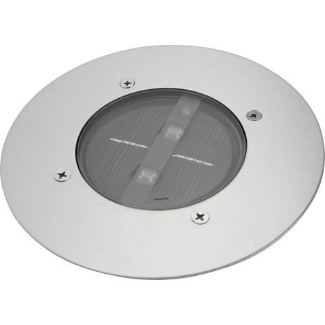 Projecteur à piquer solaire LED 0.12 W – Acier inoxydable brossé – Couleur d'éclairage blanc neutre – IP67 pour extérieur – Ranex