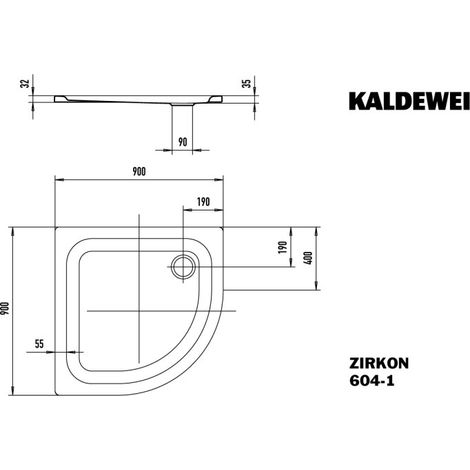 KALDEWEI 456900011001 DW ZIRKON Mod.604-1, 900 x 900