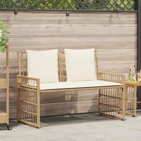 vidaXL  Outdoor Bench  Plain Natural and Cream 116 x 55 x 82 cm