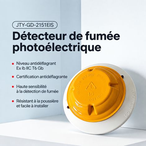 Détecteur de fumée optique antidéflagrant JTY-GD-2151EIS sans embase réf 1788 11 × 11 × 5 cm 87 g – Livraison gratuite (1/5)