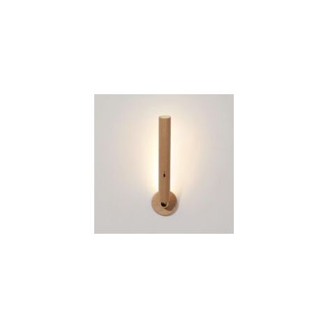 LED-Wandleuchte aus Holz für den Innenbereich, USB-aufladbar, magnetischer Touch-Schalter, tragbare, um 360° drehbare Wandleuchte aus Holz, verstellbare Nachttischlampe für Kleiderschrank und Schlafzi (1/4)