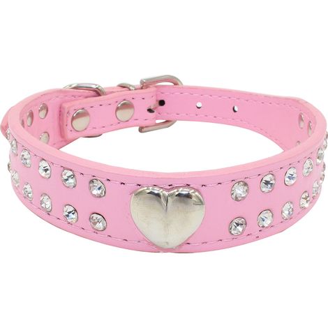 Collier pour chien en cristal, collier pour chiot orné de strass scintillants, rose - XS (1/4)