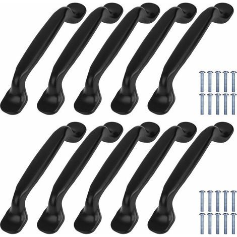 10x Cuisine Armoire Porte Poignées Placard Tiroir Chambre Meubles Tirer Entraxe 96mm, Aluminium, avec des vis,Pour poignée de porte d'armoire de cuisine poignée de meuble avec vis pour tiroir d'armoir (1/5)
