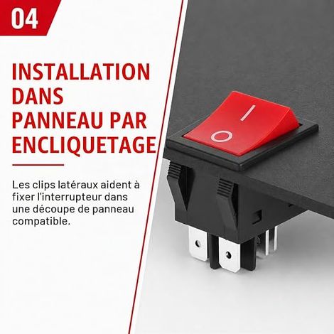 Interrupteur a Bascule 4 Broches Interrupteurs à bascule 2 Positions ON/OFF 30A 120VAC/250VAC pour Poste à souder, Voiture, Bateau, Appareils ménagers (1/4)