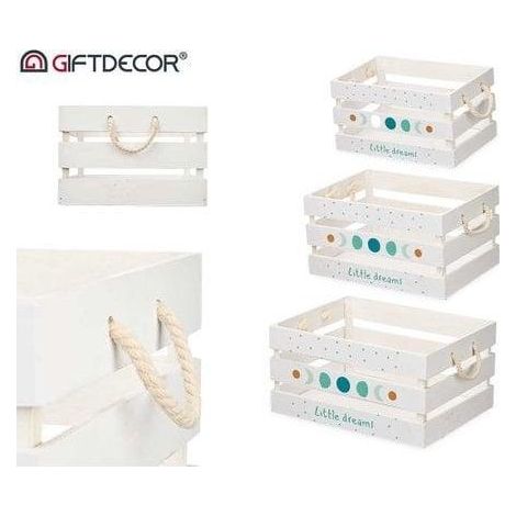 Giftdecor Scatole Bianche in Legno Massiccio Design Elegante