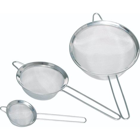 KitchenCraft Juego de 3 Coladores de Distintos Tamaños de Acero Inoxidable, 8, 14 y 21 cm