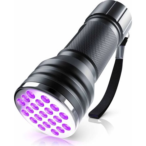 UV-Taschenlampe, Schwarzlicht-Taschenlampe, Gelblichtdetektor, Mini-UV-Lampe mit 21 LEDs.