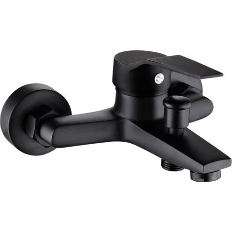 Robinet mitigeur de douche noir, interrupteur de robinet de chauffage de salle de bain moderne et minimaliste (1/5)