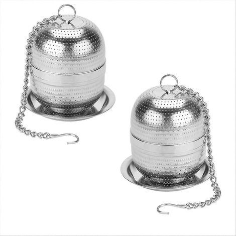 Set mit 2 Tee-Eiern, Teesiebe aus feinem Netzgewebe, kompatibel mit den meisten Tassen und Teekannen. (1/5)