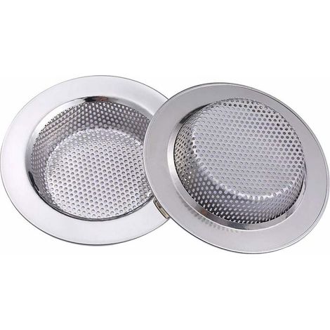 2pcs crépine d'évier de cuisine, crépine d'évier en acier inoxydable, crépine d'évier de baignoire en métal pour cuisine de salle de bain 11,3 cm / 4,45 "de diamètre