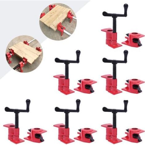 6 Pcs Rohrzwingen Set 3/4 zoll Rohrzwinge Metallklemmen aus Eisen Schraubzwinge Bar Clamp DIY Handwerkzeug Kit für Schlauch, Rohr, Kabel, Familie Wasser Rohr