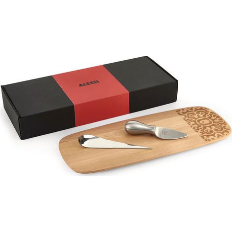 Alessi Set Alessi & Cheese Tagliere, Coltello e Punteruolo con Scatola Regalo
