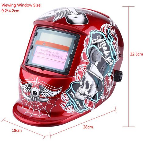 Masque de soudage automatique à tension variable alimenté à l'énergie solaire, modèle Red Pirate 107 HHD-107 (1/5)