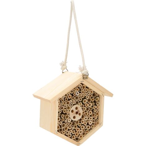 Maison à abeilles en bois décorative suspendue, hôtel à insectes pour le jardin