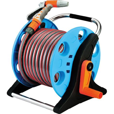 Schlauchaufroller ST.2015A 1/2", mit Schlauch 20 m, Pistole, Kupplungen, Halterung