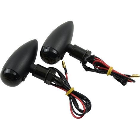 1 paire (coque noire noire) clignotants moto clignotants en métal voyants Mini ampoule ambre clignotants universels lampe lumineuse (1/4)