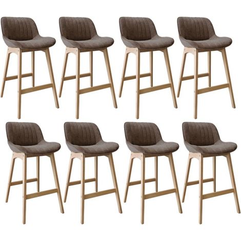 NORDEN Barhocker-Set Eiche & Cord-Samt H75cm