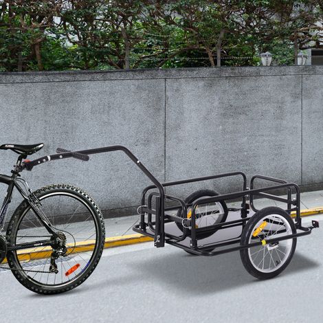 Remorque à vélo pliable, remorque cargo avec attelage, attelage et réflecteurs, chariot de transport supportant une charge jusqu'à 40 kg, remorque idéale pour le camping, les courses, les déménagement (1/5)