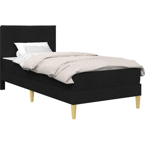 Bed Frame Black 90 x 190 cm Polyester vidaXL