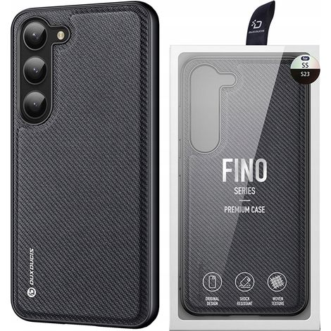 Custodia Dux Ducis Fino per Samsung Galaxy S23+ con cornice in silicone nera (1/5)