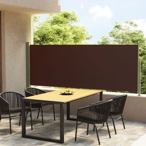 Brise-vue ou Auvent latéral Marron 140 cm de haut et 3 mètres de long. Idéal terrasse, patio et balcon. Discrétion et Intimité (1/5)