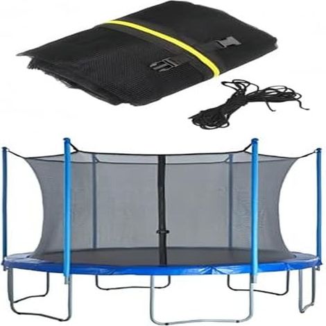 1 x Filet de sécurité et filet intérieur pour trampoline 12 pi - 3,66 m de diamètre - 6 poteaux (1/5)