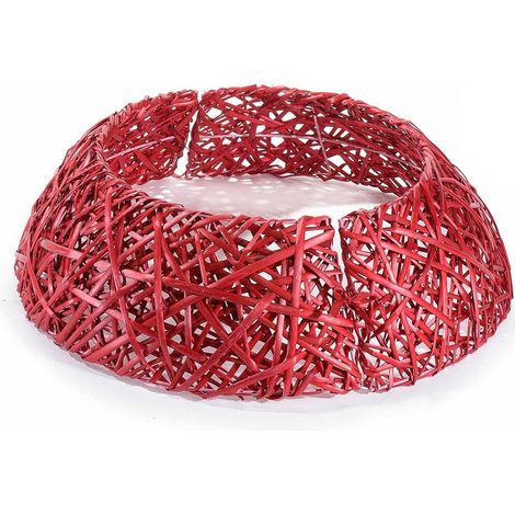Copri base per albero di Natale in legno intrecciato color rosso base per albero di Natale (1/4)