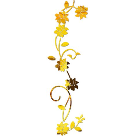 Autocollant Miroir Acrylique - Décoration Murale pour Salon Chambre Salle de Bain - Set Floral Vine - 1 Pièce (1/5)