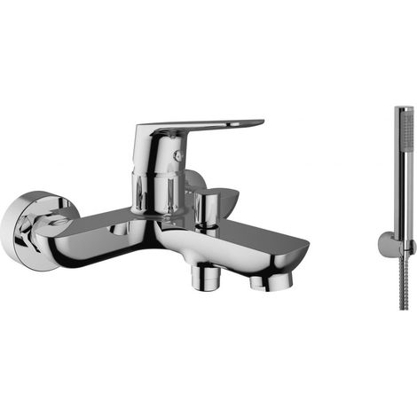 Wannenmischer mit Duscharmatur aus verchromtem Messing - WTS Teorema Lifestyle