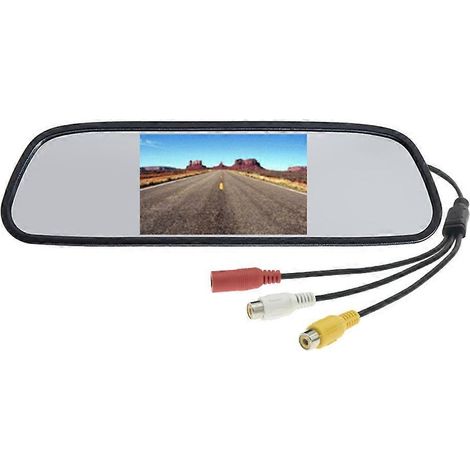 Monitor de estacionamiento de video para automóvil, cámara de visión trasera para automóvil, pantalla TFT LCD de 4.3 pulgadas, monitor de espejo retrovisor para automóvil, imagen de reversa, 12V-24V. (1/5)