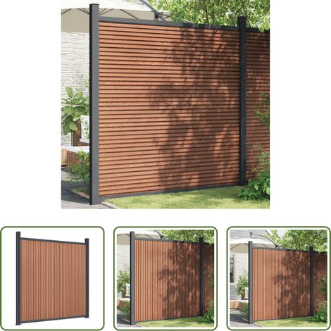vidaXL WPC-Zaun - Zaunelement mit 2 Pfosten Braun 180x186 cm WPC (1/5)