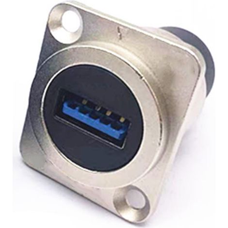 Connecteur USB 3.0 femelle-femelle montage sur panneau, prise type D pour armoire 86, coque argentée, transmission de données stable. (1/5)